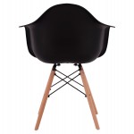 ΠΟΛΥΘΡΟΝΑ ΜΕ ΞΥΛΙΝΑ ΠΟΔΙΑ & ΚΑΘΙΣΜΑ ΜΑΥΡΟ MIRTO HM005.02  64x60x81 εκ.