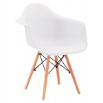 ΠΟΛΥΘΡΟΝΑ ΜΕ ΞΥΛΙΝΑ ΠΟΔΙΑ & ΚΑΘΙΣΜΑ ΛΕΥΚΟ MIRTO HM005.01 64x60x81 εκ.