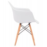 ΠΟΛΥΘΡΟΝΑ ΜΕ ΞΥΛΙΝΑ ΠΟΔΙΑ & ΚΑΘΙΣΜΑ ΛΕΥΚΟ MIRTO HM005.01 64x60x81 εκ.