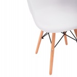 ΠΟΛΥΘΡΟΝΑ ΜΕ ΞΥΛΙΝΑ ΠΟΔΙΑ & ΚΑΘΙΣΜΑ ΛΕΥΚΟ MIRTO HM005.01 64x60x81 εκ.