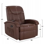 ΠΟΛΥΘΡΟΝΑ RELAX ΜΕ ΜΗΧΑΝΙΣΜΟ MASSAGE ROCCA HM0026.03 PU ΚΑΦΕ ΣΚΟΥΡΟ 80x96x97 εκ.