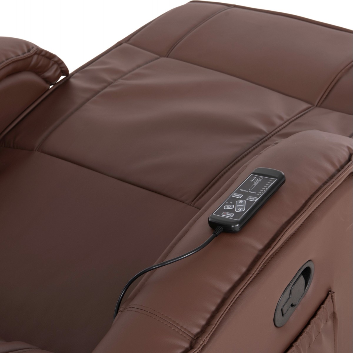 ΠΟΛΥΘΡΟΝΑ RELAX ΜΕ ΜΗΧΑΝΙΣΜΟ MASSAGE ROCCA HM0026.03 PU ΚΑΦΕ ΣΚΟΥΡΟ 80x96x97 εκ.