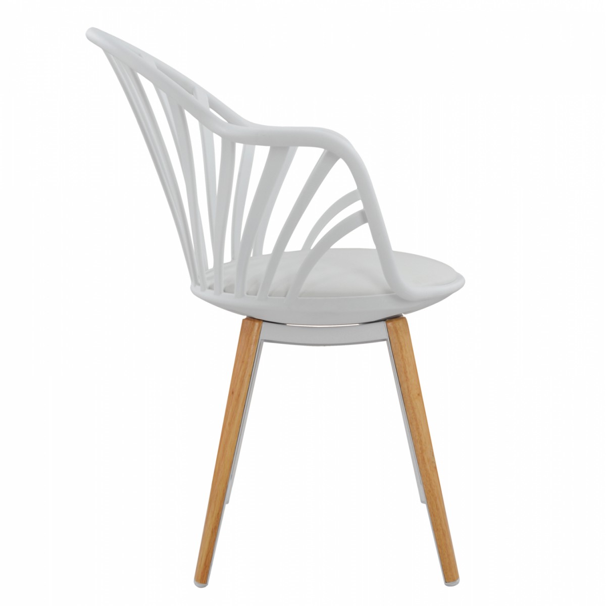 ΠΟΛΥΘΡΟΝΑ ΤΡΑΠΕΖΑΡΙΑΣ HM8049.01 ANAIS ΛΕΥΚΗ ΜΕ ΞΥΛΙΝΑ ΠΟΔΙΑ 60x61x85,5 εκ.