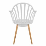 ΠΟΛΥΘΡΟΝΑ ΤΡΑΠΕΖΑΡΙΑΣ HM8049.01 ANAIS ΛΕΥΚΗ ΜΕ ΞΥΛΙΝΑ ΠΟΔΙΑ 60x61x85,5 εκ.