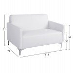 ΚΑΝΑΠΕΣ 2ΘΕΣΙΟΣ NELLIE HM3159.22 ΜΕ ΛΕΥΚΟ PU 113x71x71Υ εκ.