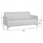 ΚΑΝΑΠΕΣ 3ΘΕΣΙΟΣ NELLIE HM3159.32 ΜΕ ΛΕΥΚΟ PU 163x71x71Υ εκ.