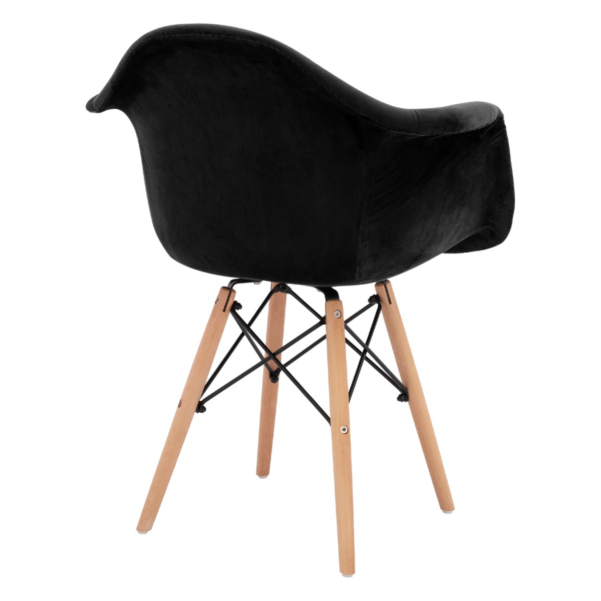 ΠΟΛΥΘΡΟΝΑ MIRTO HM8720.04 ΜΕ ΞΥΛΙΝΑ ΠΟΔΙΑ & ΒΕΛΟΥΔΟ ΜΑΥΡΟ 62x62x80Υ εκ.