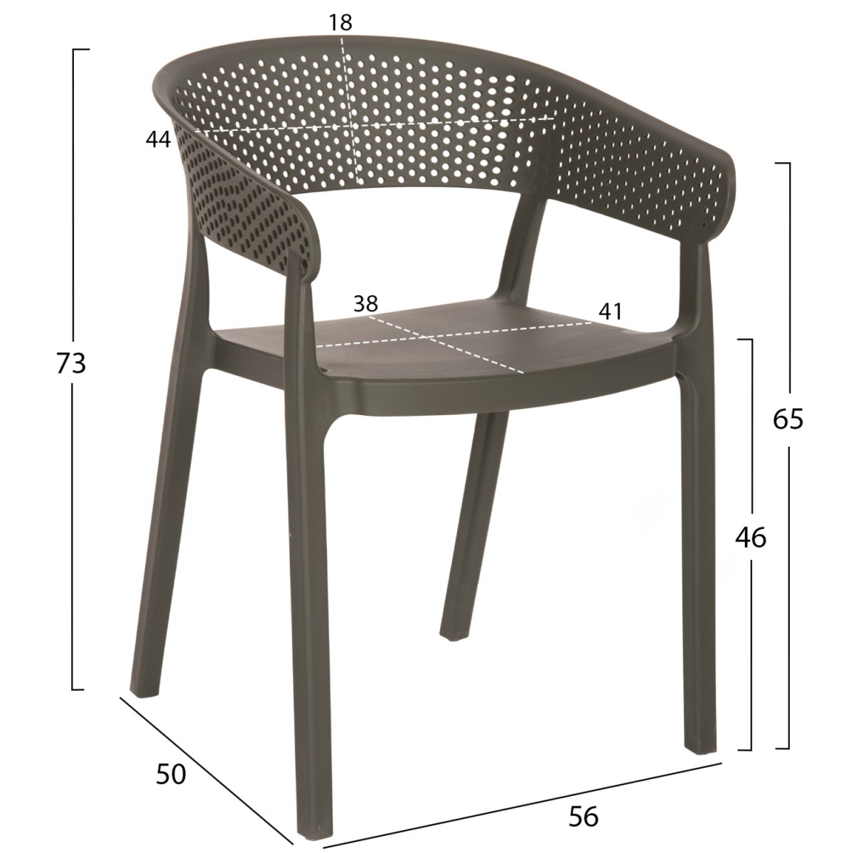 ΠΟΛΥΘΡΟΝΑ ΠΟΛΥΠΡΟΠΥΛΕΝΙΟΥ PERFOE HM5941.07 DARK OLIVE 53,5x50,5x73Υεκ.