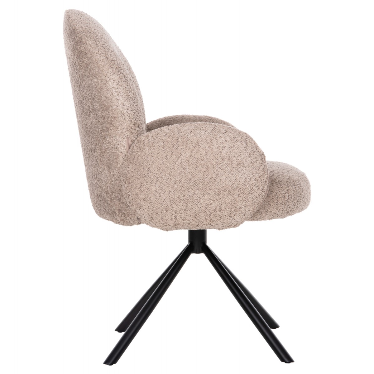 ΠΟΛΥΘΡΟΝΑ ΠΕΡΙΣΤΡΕΦ. WINON HM9778.03 ΜΠΕΖ ΜΠΟΥΚΛΕ ΥΦΑΣΜΑ-ΜΑΥΡΟ ΜΕΤΑΛΛΟ 65x67x92Υ εκ.