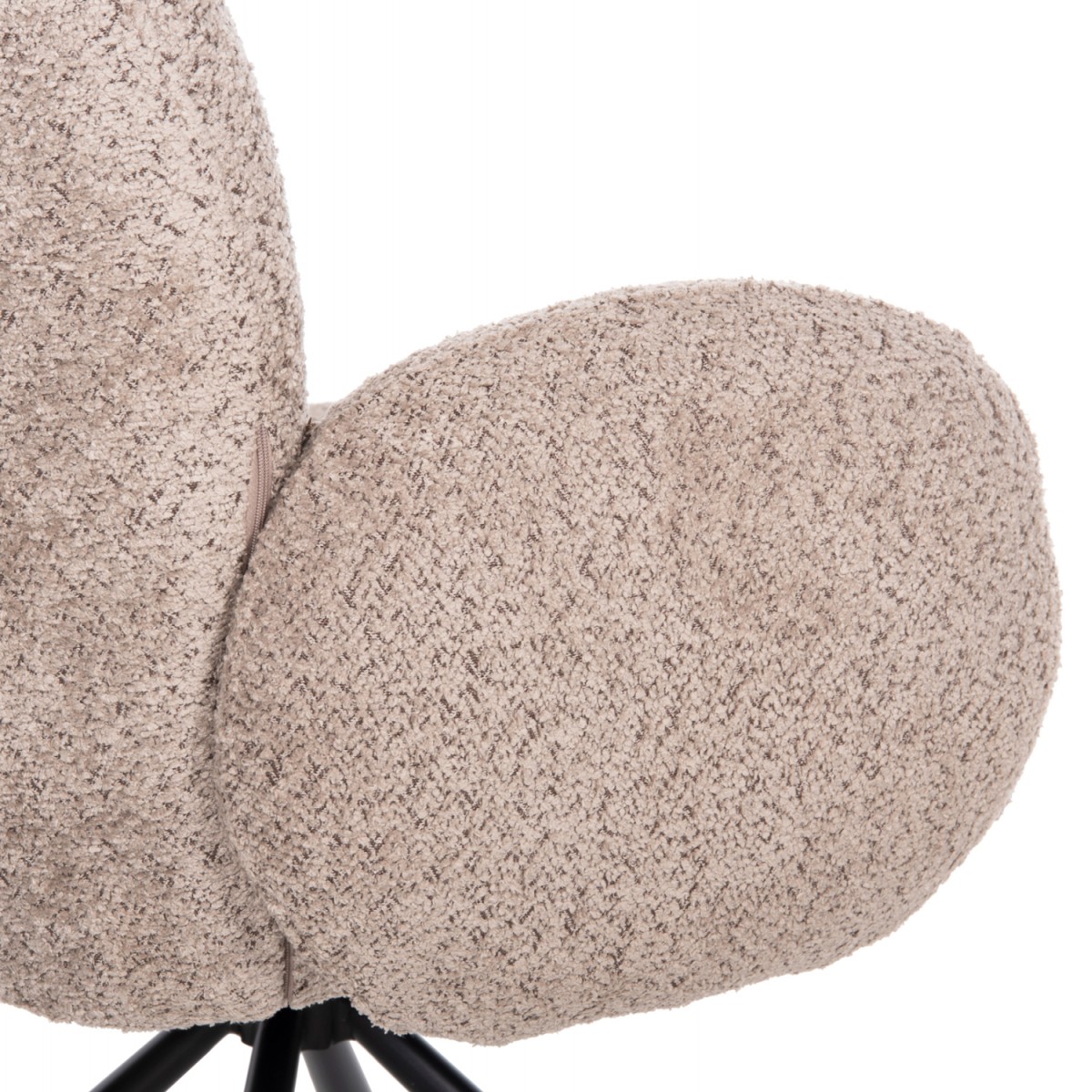 ΠΟΛΥΘΡΟΝΑ ΠΕΡΙΣΤΡΕΦ. WINON HM9778.03 ΜΠΕΖ ΜΠΟΥΚΛΕ ΥΦΑΣΜΑ-ΜΑΥΡΟ ΜΕΤΑΛΛΟ 65x67x92Υ εκ.