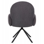 ΠΟΛΥΘΡΟΝΑ ΠΕΡΙΣΤΡΕΦ. WINON HM9778.01 ΓΚΡΙ TEDDY ΥΦΑΣΜΑ-ΜΑΥΡΟ ΜΕΤΑΛΛΟ 65x67x92Υ εκ.