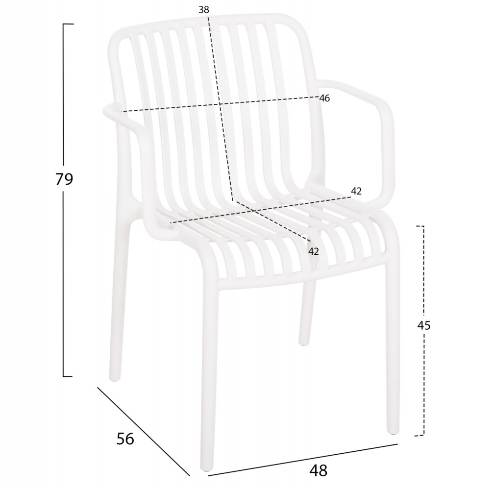 ΠΟΛΥΘΡΟΝΑ ΕΞΩΤ.ΧΩΡΟΥ CONVEE HM6105.01 ΛΕΥΚΟ ΠΟΛΥΠΡΟΠΥΛΕΝΙΟ 55x56x79Yεκ.