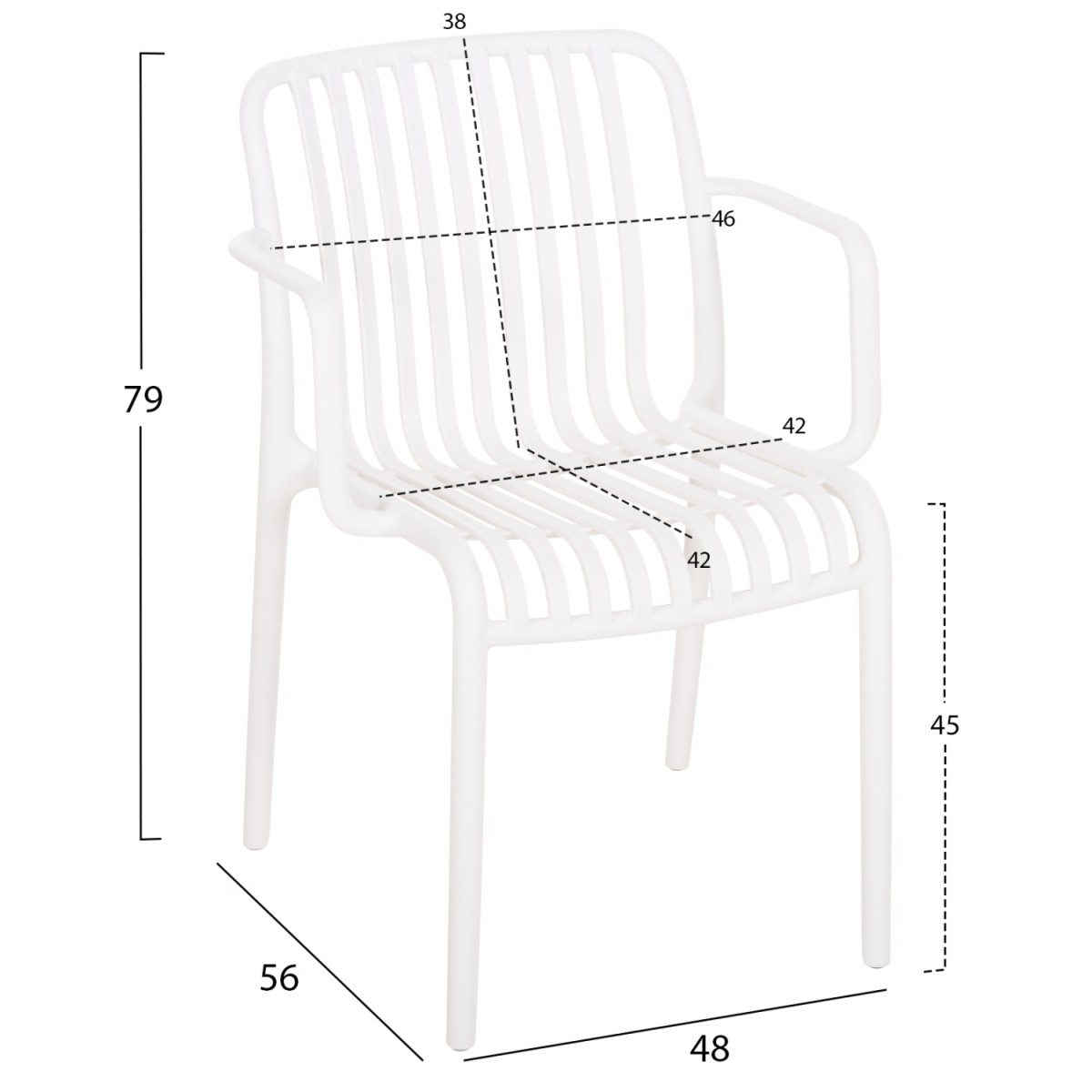 ΠΟΛΥΘΡΟΝΑ ΕΞΩΤ.ΧΩΡΟΥ CONVEE HM6105.01 ΛΕΥΚΟ ΠΟΛΥΠΡΟΠΥΛΕΝΙΟ 55x56x79Yεκ.