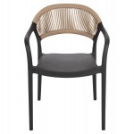 ΠΟΛΥΘΡΟΝΑ ΠΟΛΥΠΡΟΠΥΛΕΝΙΟΥ EVA HM6155.02 ΜΑΥΡΗ ΜΕ ΜΠΕΖ ΣΧΟΙΝΙ 56,5x53x80Υεκ.