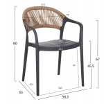 ΠΟΛΥΘΡΟΝΑ ΠΟΛΥΠΡΟΠΥΛΕΝΙΟΥ EVA HM6155.10 ΓΚΡΙ ΜΕ ΜΠΕΖ ΣΧΟΙΝΙ 56,5x53x80Υεκ.