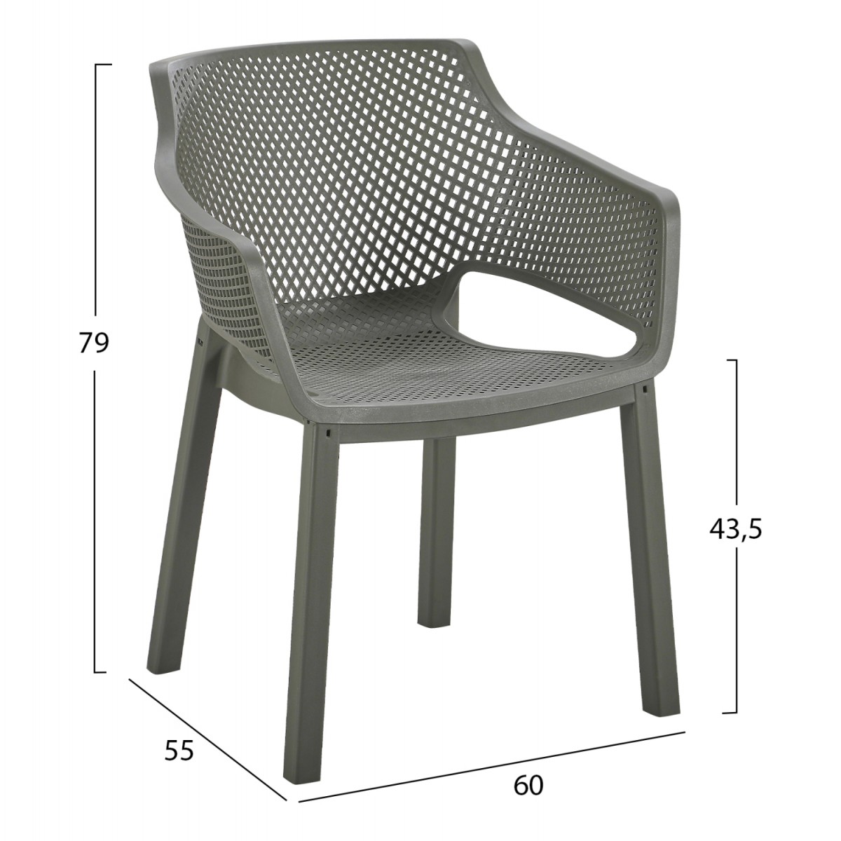 ΠΟΛΥΘΡΟΝΑ ΠΟΛΥΠΡΟΠΥΛΕΝΙΟΥ PEGGY HM6368.05 DARK OLIVE GREEN 60x55x79Υεκ