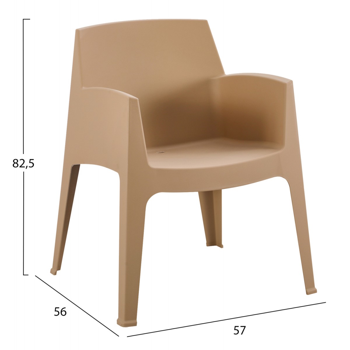 ΠΟΛΥΘΡΟΝΑ ΠΟΛΥΠΡΟΠΥΛΕΝΙΟΥ SLEEK HM6370.03 ΚΑΠΟΥΤΣΙΝΟ 68x63x82,5Υεκ.