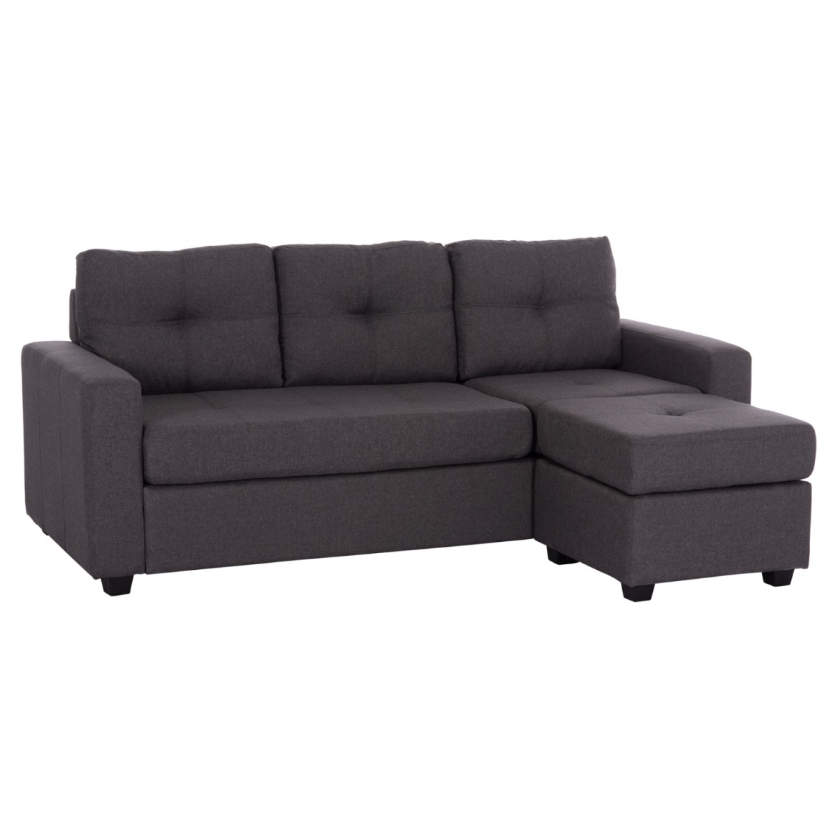 ΚΑΝΑΠΕΣ ΑΝΑΣΤΡΕΨΙΜΗ ΓΩΝΙΑ HM3004.02 ΜΕ ΓΚΡΙ ΥΦΑΣΜΑ 205X140X87Y εκ.