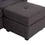 ΚΑΝΑΠΕΣ ΑΝΑΣΤΡΕΨΙΜΗ ΓΩΝΙΑ HM3004.02 ΜΕ ΓΚΡΙ ΥΦΑΣΜΑ 205X140X87Y εκ.