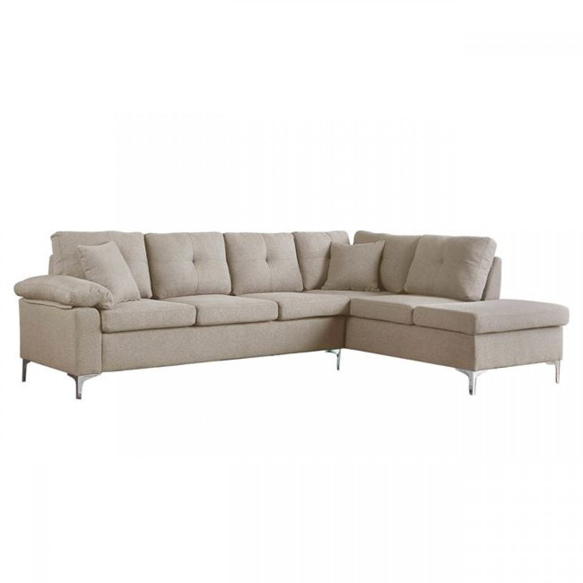 ΚΑΝΑΠΕΣ ΓΩΝΙΑ ΔΕΞΙΑ ZAILA HM3086R ΥΦΑΣΜΑ ΜΠΕΖ 282x197x90 εκ.