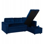 ΚΑΝΑΠΕΣ ΓΩΝΙΑ ΚΡΕΒΑΤΙ WAYNE 224x147x85Υεκ. HM3028.18 ΒΕΛΟΥΔΟ ΜΠΛΕ