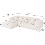 ΚΑΝΑΠΕΣ ΓΩΝΙΑ (ΑΡΙΣΤΕΡΗ) BRICKEN HM3275.02L ΛΕΥΚΟ ΥΦΑΣΜΑ 110-282x98-160x72Υεκ.