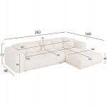 ΚΑΝΑΠΕΣ ΓΩΝΙΑ BRICKEN HM3275.02R ΛΕΥΚΟ ΥΦΑΣΜΑ 110-282x98-160x72Υεκ.