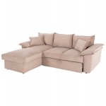 ΚΑΝΑΠΕΣ-ΚΡΕΒΑΤΙ-ΑΡΙΣΤ.ΓΩΝΙΑ ΜΕ ΑΠΟΘ.ΧΩΡΟ ALDO HM3276.01L ΜΠΕΖ ΥΦΑΣΜΑ 256x159x87Υεκ