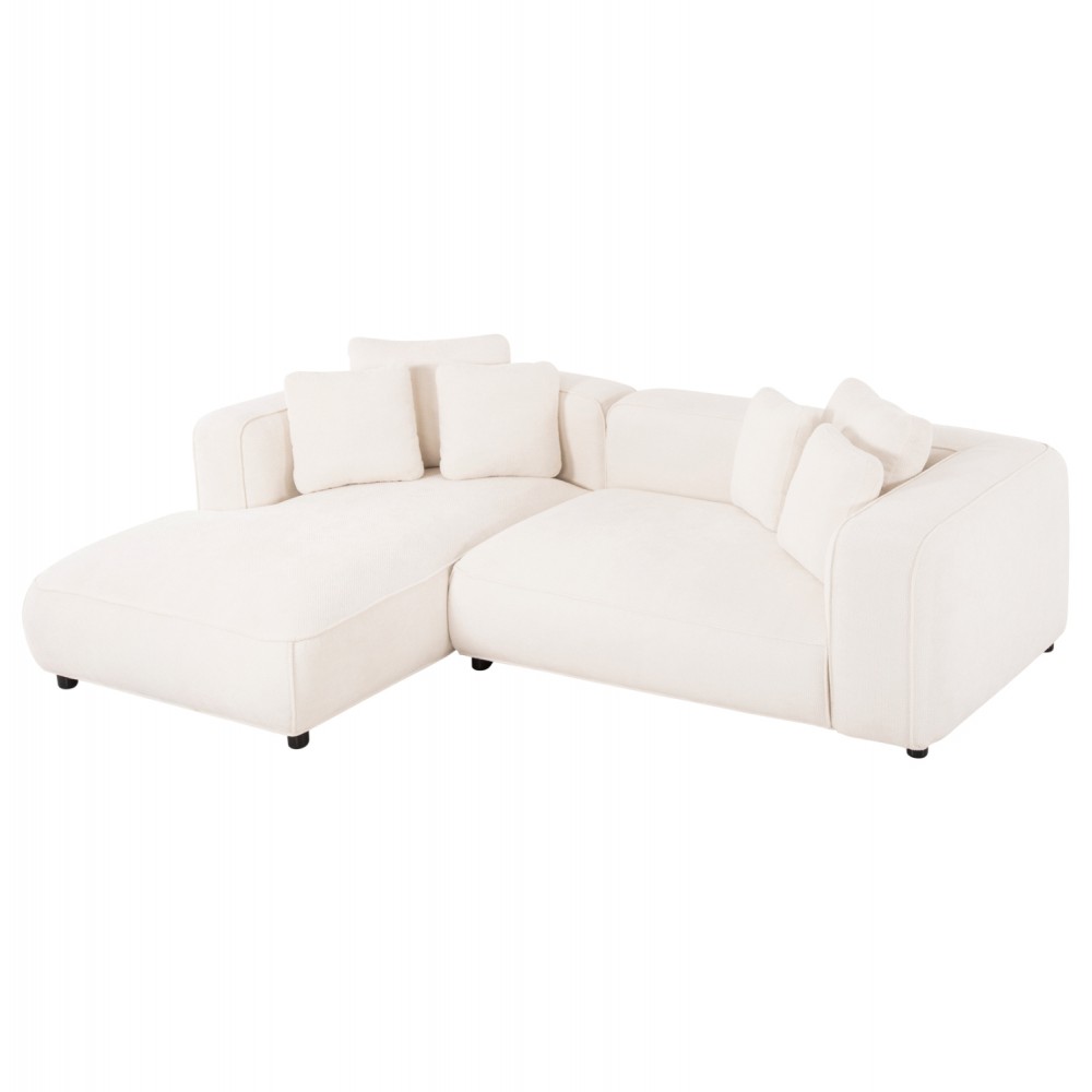 ΚΑΝΑΠΕΣ ΓΩΝΙΑ (ΑΡΙΣΤΕΡΗ) 3-ΘΕΣΙΟΣ GRACE HM3280.02L ΛΕΥΚΟ ΥΦΑΣΜΑ 252x160x70-90Υεκ