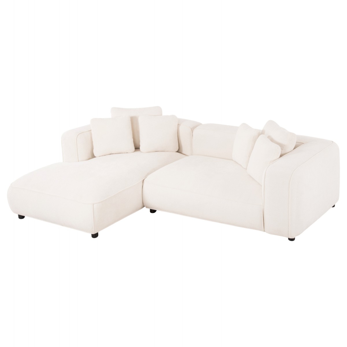 ΚΑΝΑΠΕΣ ΓΩΝΙΑ (ΑΡΙΣΤΕΡΗ) 3-ΘΕΣΙΟΣ GRACE HM3280.02L ΛΕΥΚΟ ΥΦΑΣΜΑ 252x160x70-90Υεκ