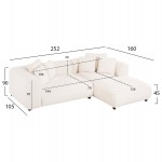 ΚΑΝΑΠΕΣ ΓΩΝΙΑ (ΔΕΞΙΑ) 3-ΘΕΣΙΟΣ GRACE HM3280.02R ΛΕΥΚΟ ΥΦΑΣΜΑ 252x160x70-90Υεκ