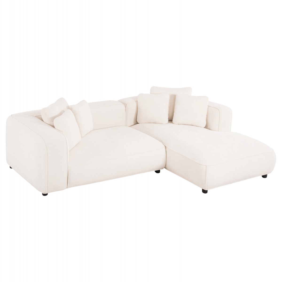 ΚΑΝΑΠΕΣ ΓΩΝΙΑ (ΔΕΞΙΑ) 3-ΘΕΣΙΟΣ GRACE HM3280.02R ΛΕΥΚΟ ΥΦΑΣΜΑ 252x160x70-90Υεκ
