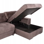 ΓΩΝΙΑΚΟΣ ΚΑΝΑΠΕΣ-ΚΡΕΒΑΤΙ ΜΕ ΑΠΟΘ.ΧΩΡΟ CLANCY HM3281.03R ΚΑΦΕ ΥΦΑΣΜΑ 308x181x92Υεκ.