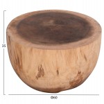 ΤΡΑΠΕΖΙ ΣΑΛΟΝΙΟΥ ΣΤΡΟΓΓΥΛΟ POMPU HM9794.11 ΜΑΣΙΦ ΞΥΛΟ SUAR ΣΕ ΦΥΣΙΚΟ Φ60x35Υεκ.