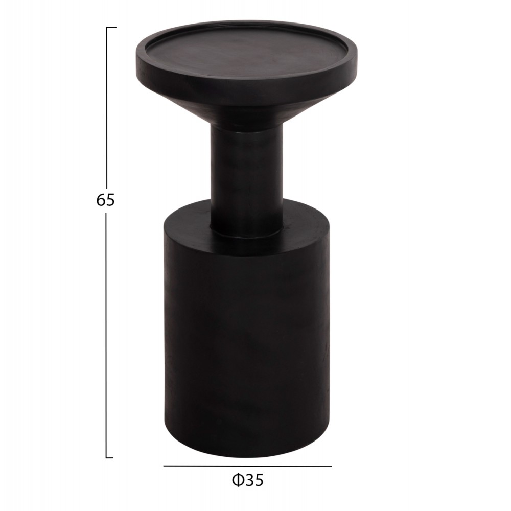 ΤΡΑΠΕΖΙ ΒΟΗΘΗΤΙΚΟ BERMAL HM9889.12 ΜΑΣΙΦ ΞΥΛΟ SUAR ΣΕ ΜΑΥΡΟ Φ35x65Υεκ.