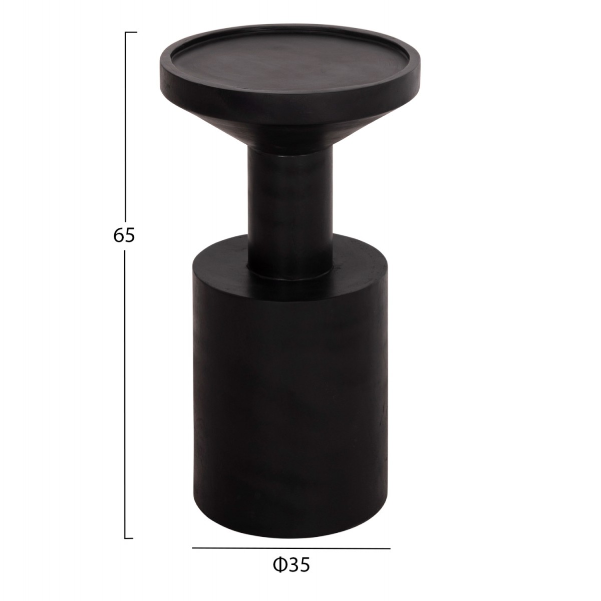 ΤΡΑΠΕΖΙ ΒΟΗΘΗΤΙΚΟ BERMAL HM9889.12 ΜΑΣΙΦ ΞΥΛΟ SUAR ΣΕ ΜΑΥΡΟ Φ35x65Υεκ.