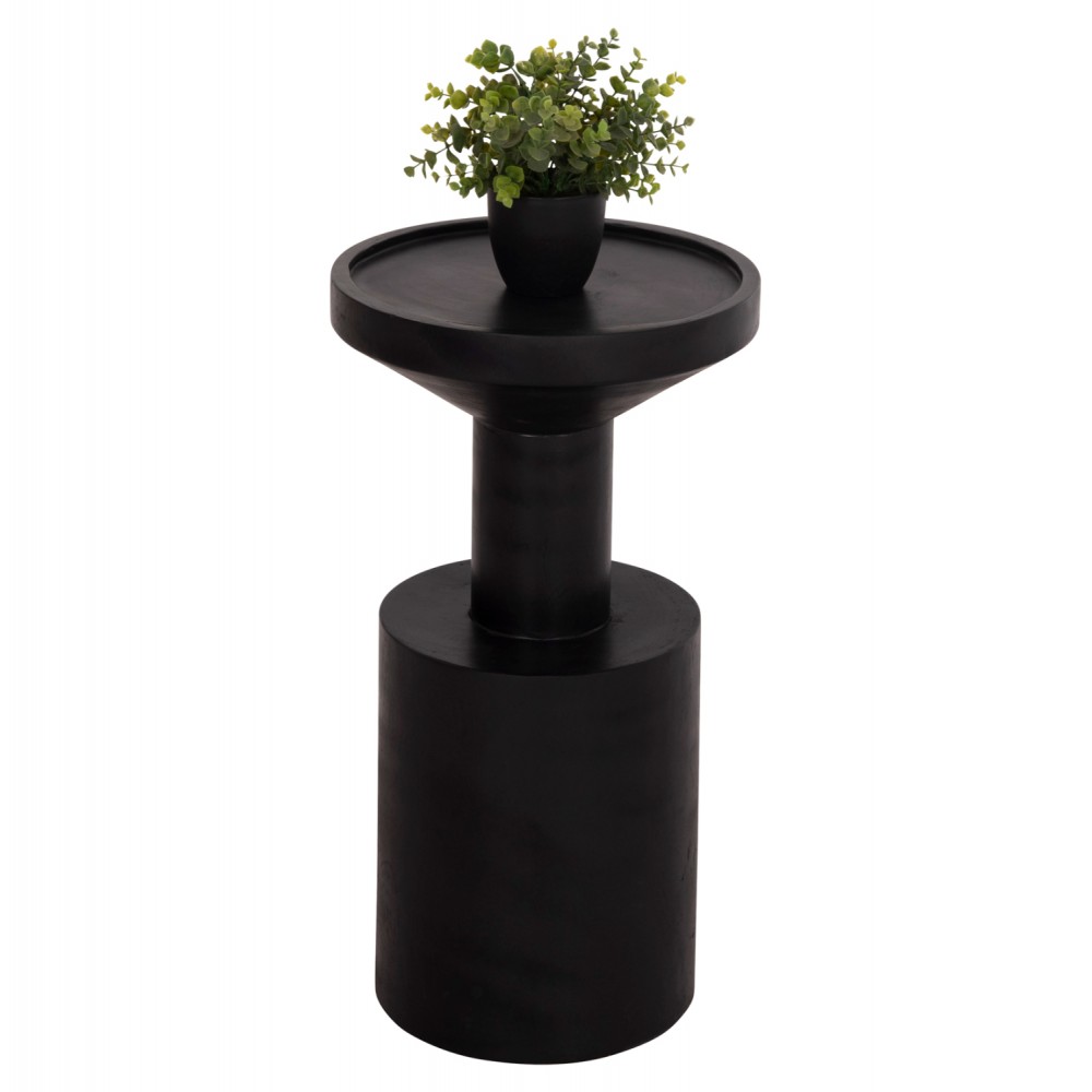 ΤΡΑΠΕΖΙ ΒΟΗΘΗΤΙΚΟ BERMAL HM9889.12 ΜΑΣΙΦ ΞΥΛΟ SUAR ΣΕ ΜΑΥΡΟ Φ35x65Υεκ.