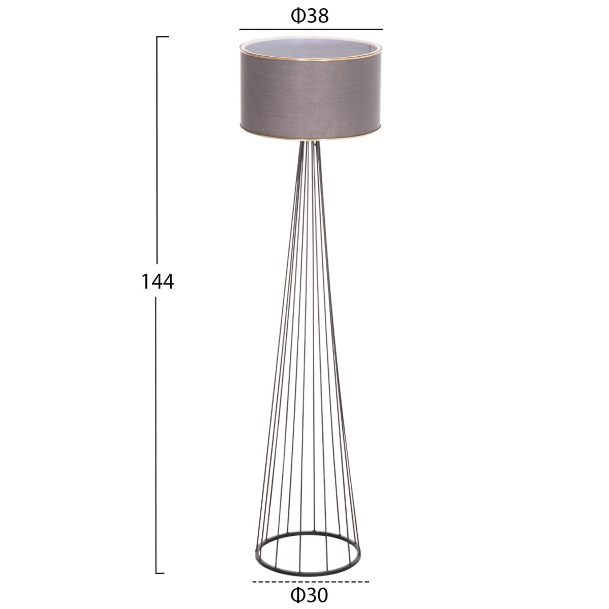 ΦΩΤΙΣΤΙΚΟ ΔΑΠΕΔΟΥ HUE HM7581.11 ΜΕΤΑΛΛΙΚΟ ΓΚΡΙ Φ38x144Υεκ.