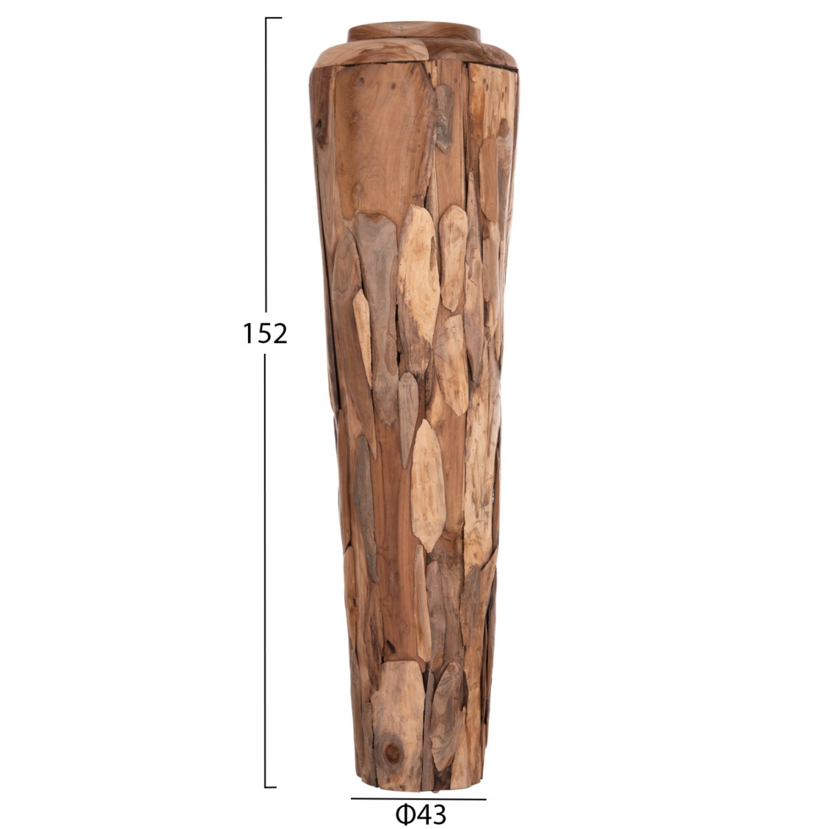ΔΙΑΚΟΣΜΗΤΙΚΟ ΒΑΖΟ ΔΑΠΕΔΟΥ ZEMLI HM18299 ΚΟΜΜΑΤΙΑ ΑΝΑΚΥΚΛ. TEAK ΦΥΣΙΚΟ Φ43x152Υεκ.