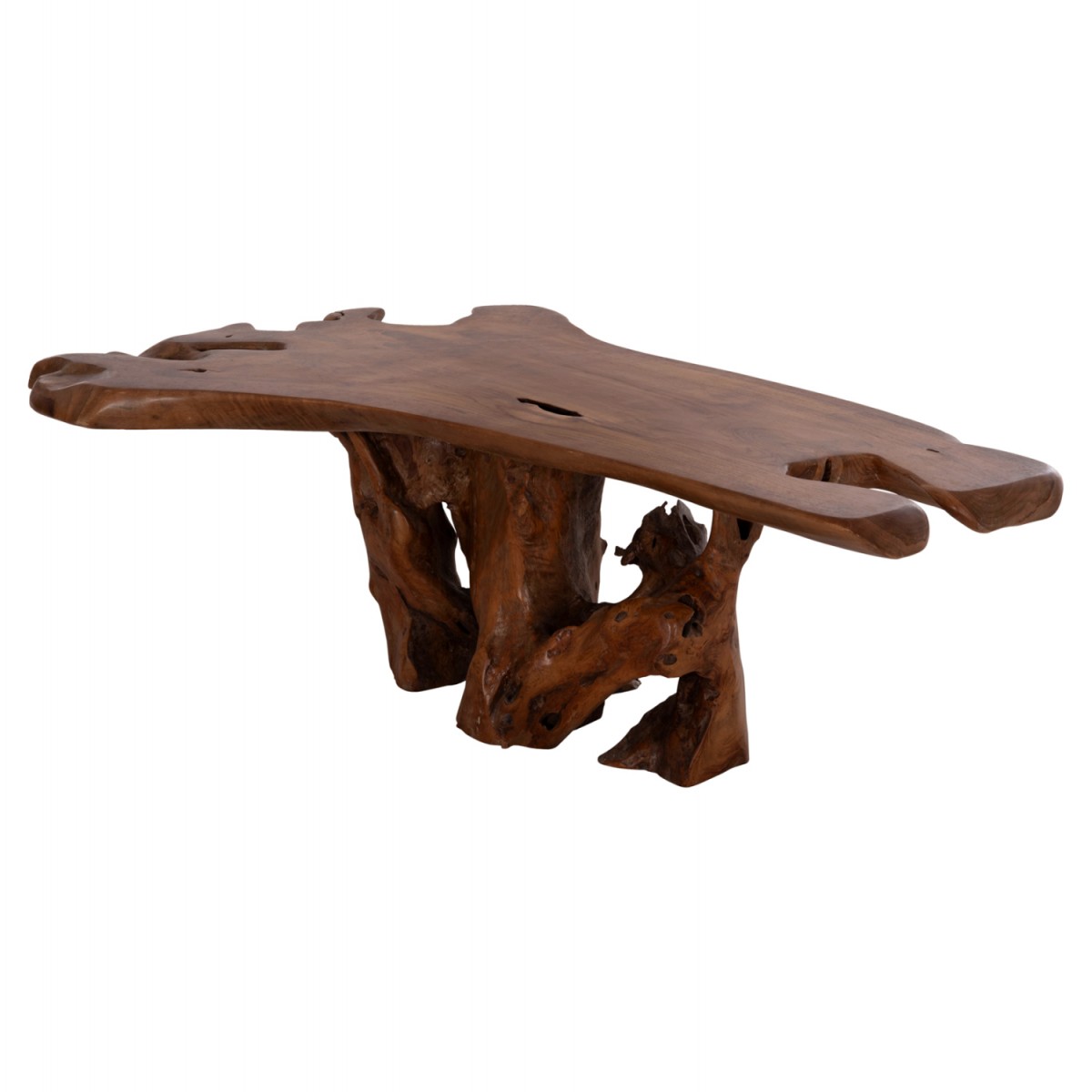 ΤΡΑΠΕΖΙ ΣΑΛΟΝΙΟΥ ANGELICA HM18303 ΞΥΛΟ TEAK--ΣΚΟΥΡΟ ΚΑΦΕ 156x94x49Υεκ.