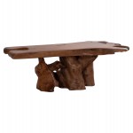 ΤΡΑΠΕΖΙ ΣΑΛΟΝΙΟΥ ANGELICA HM18303 ΞΥΛΟ TEAK--ΣΚΟΥΡΟ ΚΑΦΕ 156x94x49Υεκ.