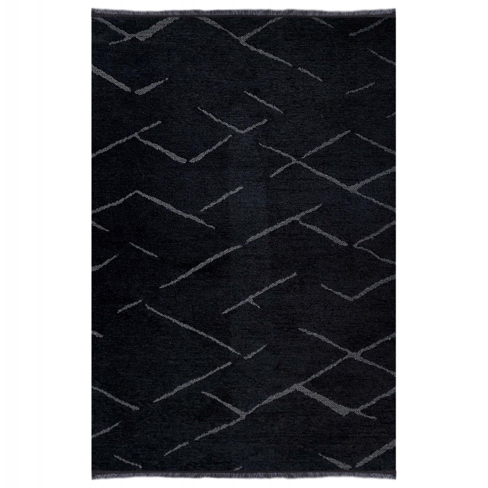 ΧΑΛΙ ΣΑΛΟΝΙΟΥ CALLISTO ΜΕ ΚΡΟΣΙΑ HM7674.03 ΜΑΥΡΟ ΓΚΡΙ 160Χ230 εκ.