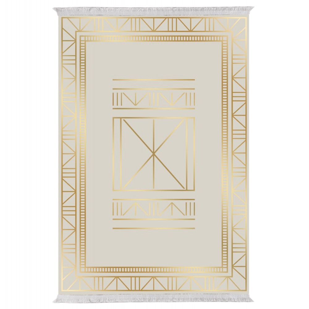 ΧΑΛΙ ΣΑΛΟΝΙΟΥ ME ΚΡΟΣΙΑ ΜΠΕΖ ΜΕ ΧΡΥΣΑ ΣΧΗΜΑΤΑ JOSIANE 120X170εκ.HM7677.34