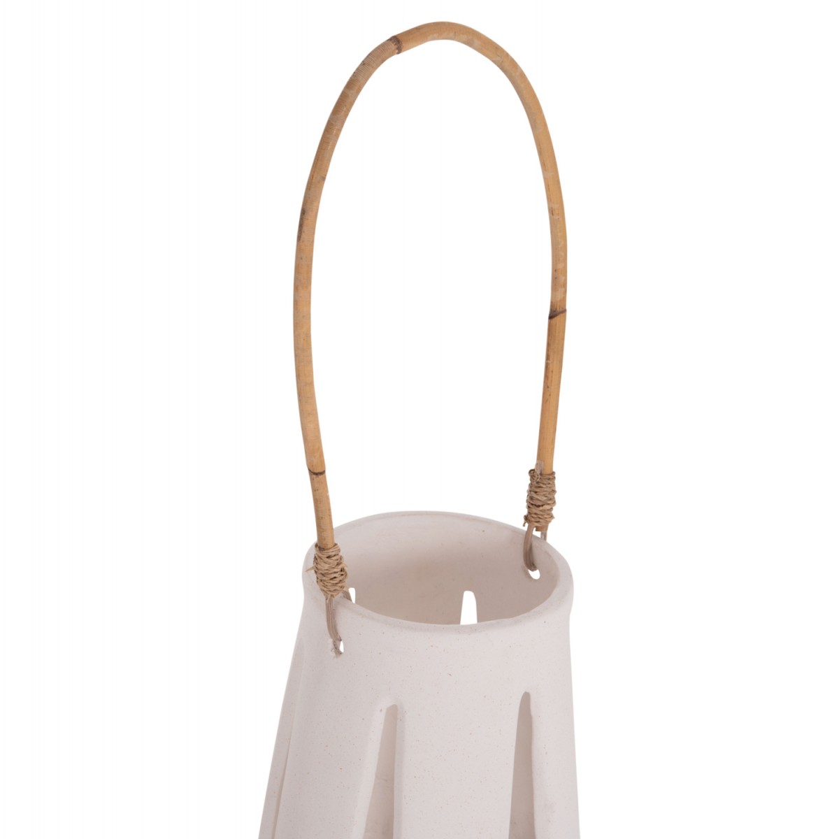 ΕΠΙΤΡΑΠΕΖΙΟ ΦΑΝΑΡΙ ERANTYL HM4696.02L ΛΕΥΚΟ FIBER CEMENT & ΧΕΡΟΥΛΙ RATTAN Φ17x27Yεκ.