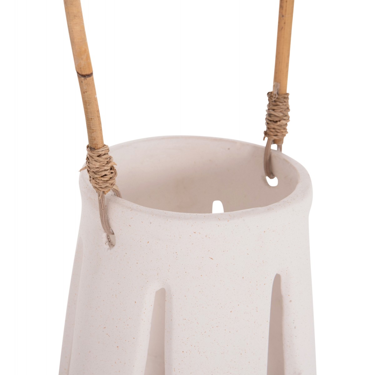 ΕΠΙΤΡΑΠΕΖΙΟ ΦΑΝΑΡΙ ERANTYL HM4696.02L ΛΕΥΚΟ FIBER CEMENT & ΧΕΡΟΥΛΙ RATTAN Φ17x27Yεκ.