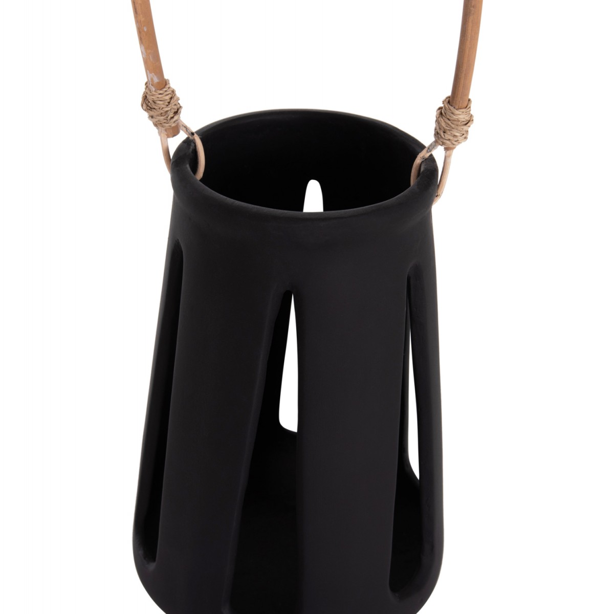 ΕΠΙΤΡΑΠΕΖΙΟ ΦΑΝΑΡΙ ERANTYL HM4696.01L ΜΑΥΡΟ FIBER CEMENT & ΧΕΡΟΥΛΙ RATTAN Φ17x27Yεκ.