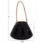 ΕΠΙΤΡΑΠΕΖΙΟ ΦΑΝΑΡΙ ERANTYL HM4696.01S ΜΑΥΡΟ FIBER CEMENT & ΧΕΡΟΥΛΙ RATTAN Φ25x17Yεκ.