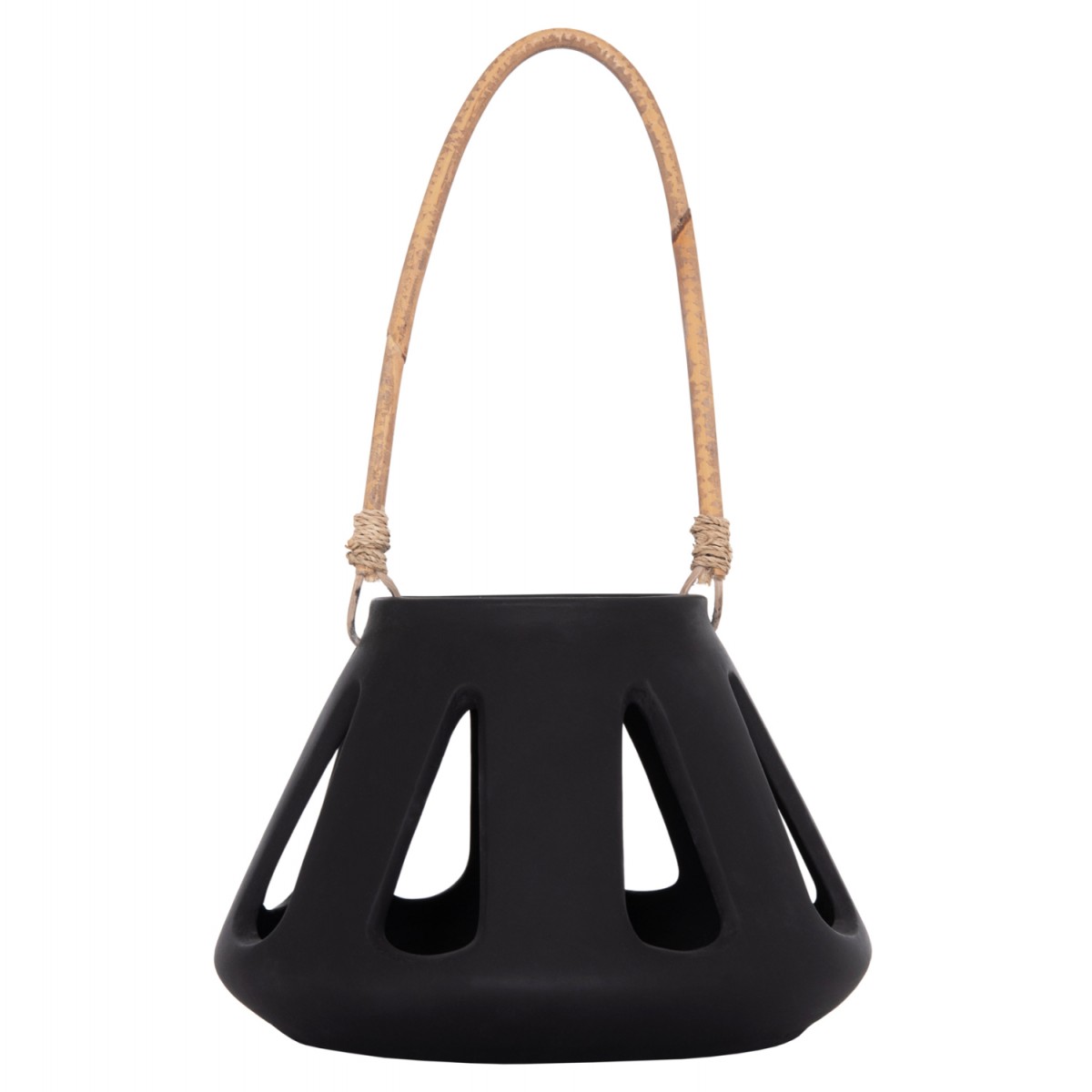 ΕΠΙΤΡΑΠΕΖΙΟ ΦΑΝΑΡΙ ERANTYL HM4696.01S ΜΑΥΡΟ FIBER CEMENT & ΧΕΡΟΥΛΙ RATTAN Φ25x17Yεκ.