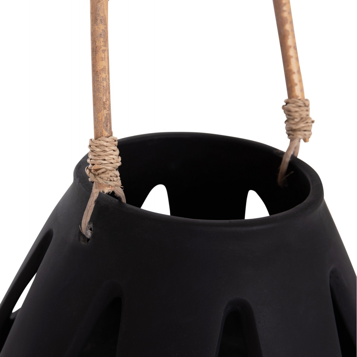 ΕΠΙΤΡΑΠΕΖΙΟ ΦΑΝΑΡΙ ERANTYL HM4696.01S ΜΑΥΡΟ FIBER CEMENT & ΧΕΡΟΥΛΙ RATTAN Φ25x17Yεκ.