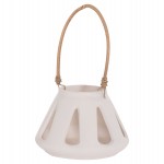 ΕΠΙΤΡΑΠΕΖΙΟ ΦΑΝΑΡΙ ERANTYL HM4696.02S ΛΕΥΚΟ FIBER CEMENT & ΧΕΡΟΥΛΙ RATTAN Φ25x17Yεκ.